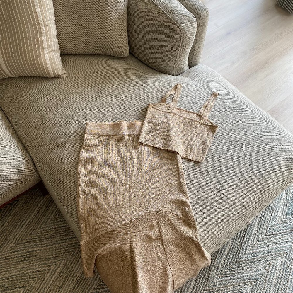 Lulus Gold Two-Piece Set